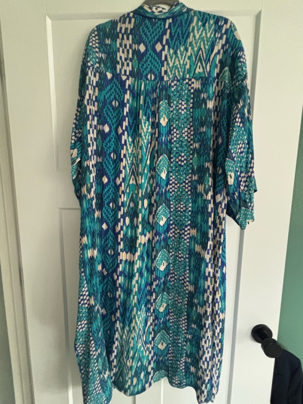 Evereve Teal, Blue & Cream Printed Layering Kimono - Picture 5 of 6